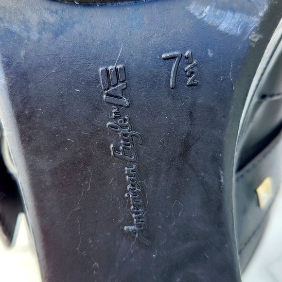 VTG American Eagle Studded Chunky Heeled Slip-on Moto Platform Mules Clogs (7.5) - Picture 9 of 12